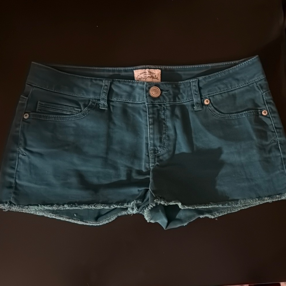 Dark Teal Denim Shorts - Aeropostale